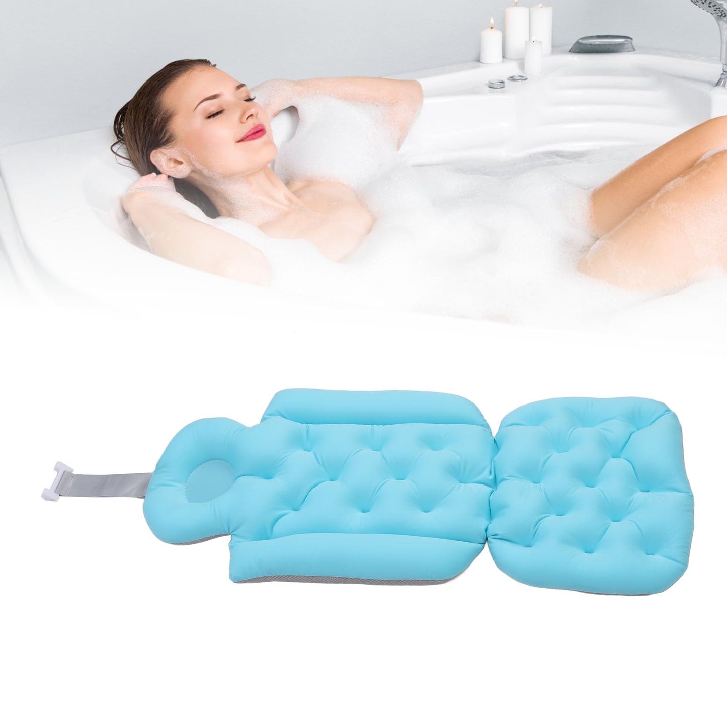Full Body Bath Pillow for Bathtub, Extra Thick Bath Cushion with Powerful Suction Cups Non Slip Bathtub Pillow Cushion Bath Mat for Adults Beauty and Personal Care Asixxsix