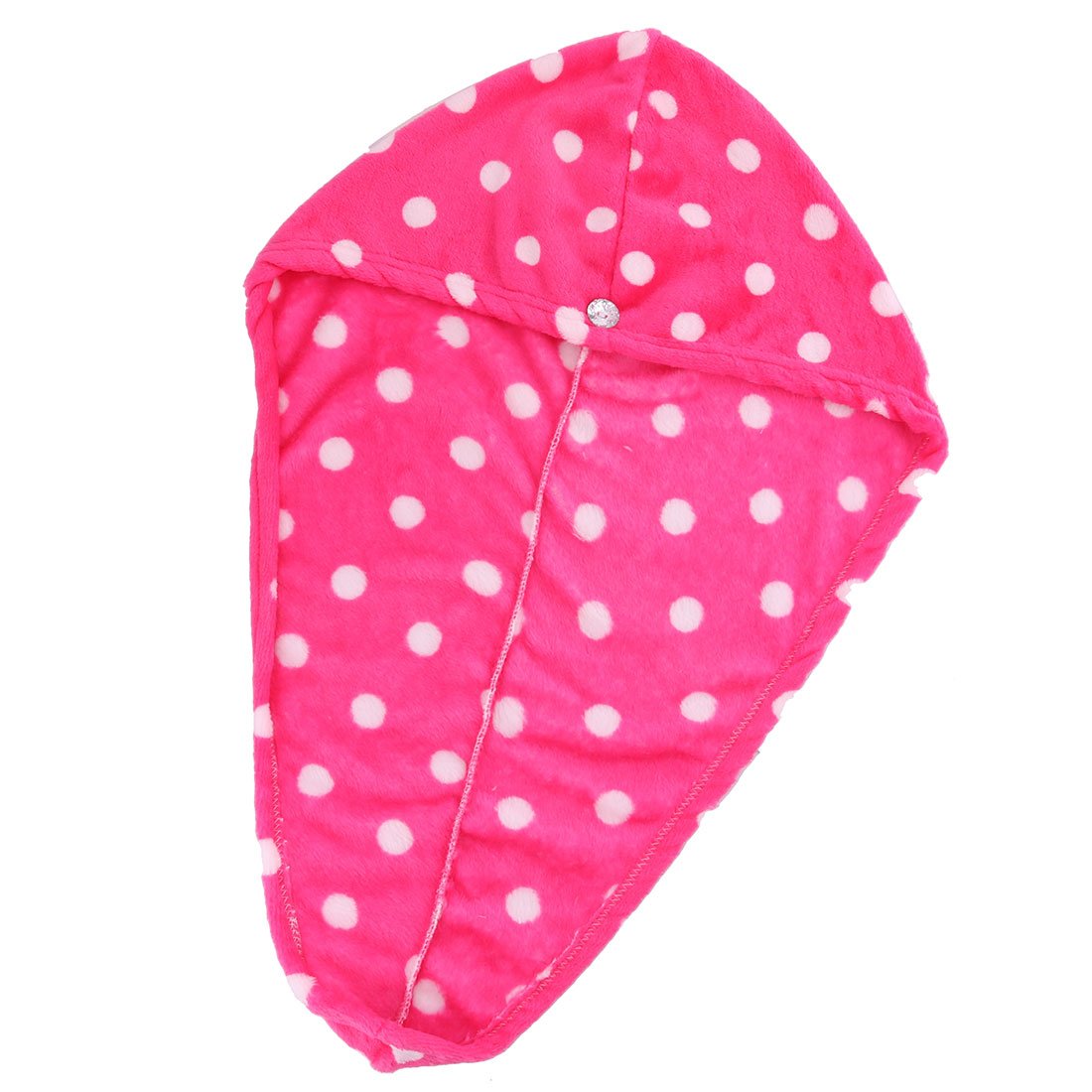 Ruilogod Flannel Dot Pattern Bathroom Water Absorbent Bathing Shower Hat Dry Hair Cap Fuchsia (id: b76 c5f 4b6 aee 2d7 Beauty and Personal Care Ruilogod