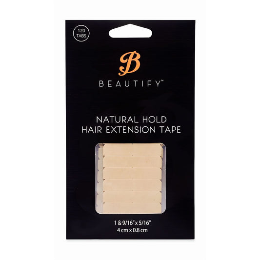 Natural Hold Hair Extension Tape | Adhesive Tape with Low Residues for Easy Cleanup | 120 Tabs Per Pack (Double-Sided)