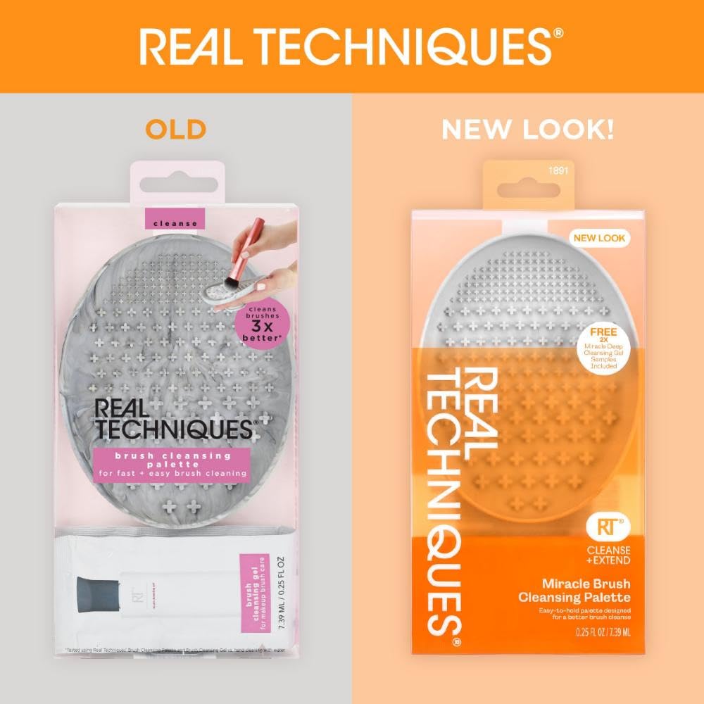 Real Techniques Miracle Brush Cleansing Palette, Makeup Brush Cleaner For Deep Cleaning, Use With Makeup Brush Shampoo, Silicone Ridges & Easy Grip Beauty & Personal Care Real Techniques