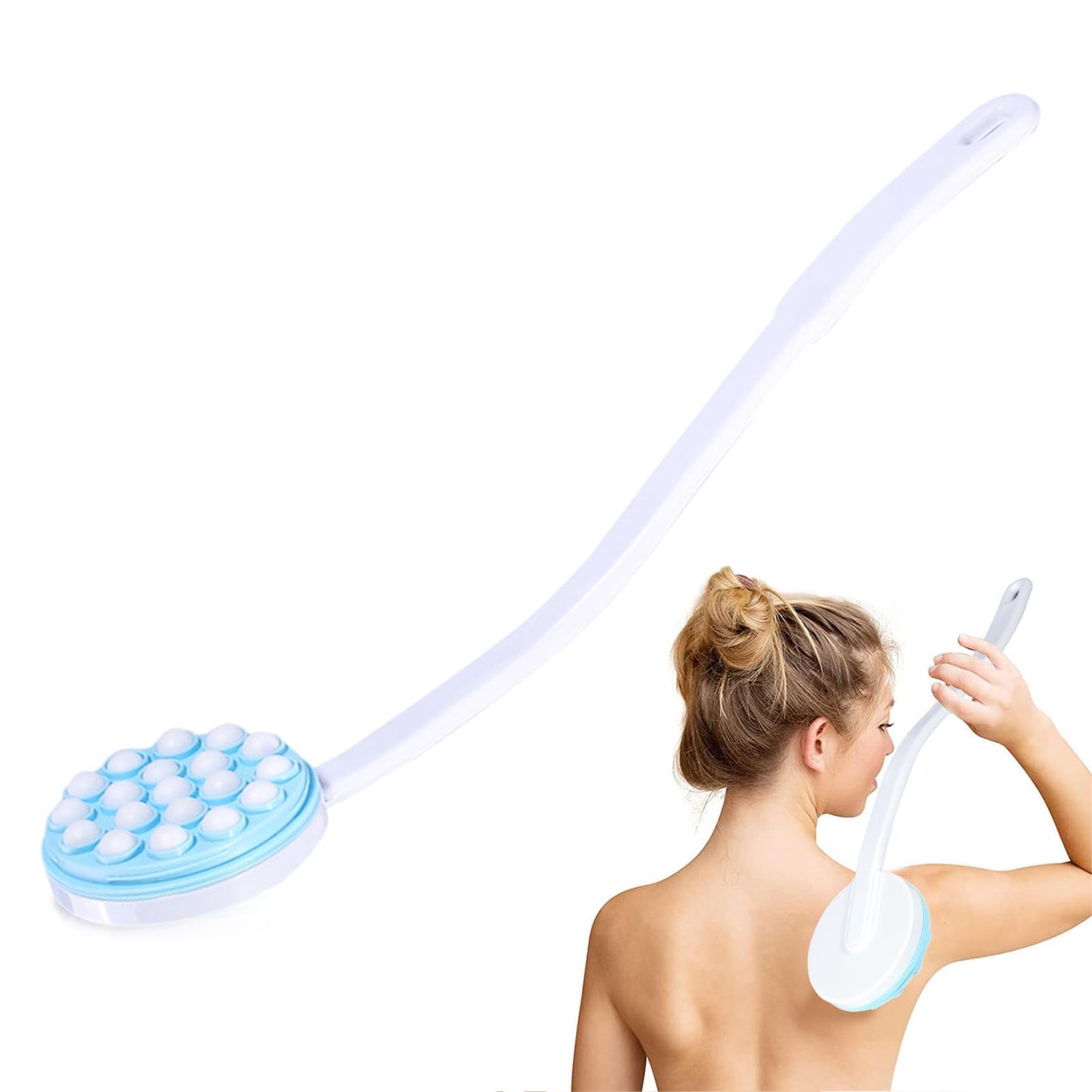 Lotion Applicator and Massager, Long Handle Easy Reach for Sunscreen, Cream, Shower Gel on Back, Legs and Feet, Long Shower Bath Brush, Easily Roll On Beauty and Personal Care Tyenaza