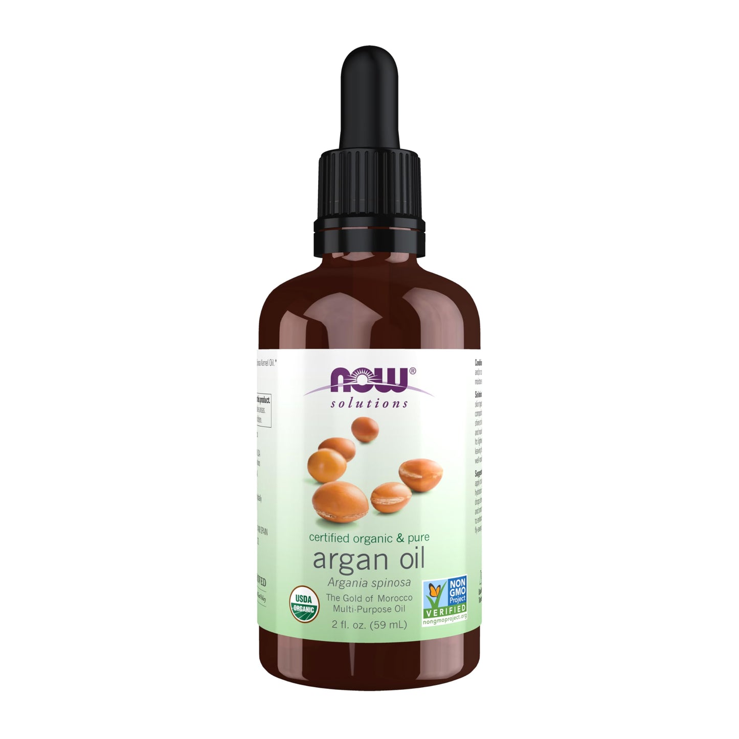 NOW Foods Solutions, Organic Argan Oil, Certified Organic and 100% Pure, "Gold of Morocco" Multi-Purpose Oil, 2-Ounce Beauty & Personal Care NOW Foods