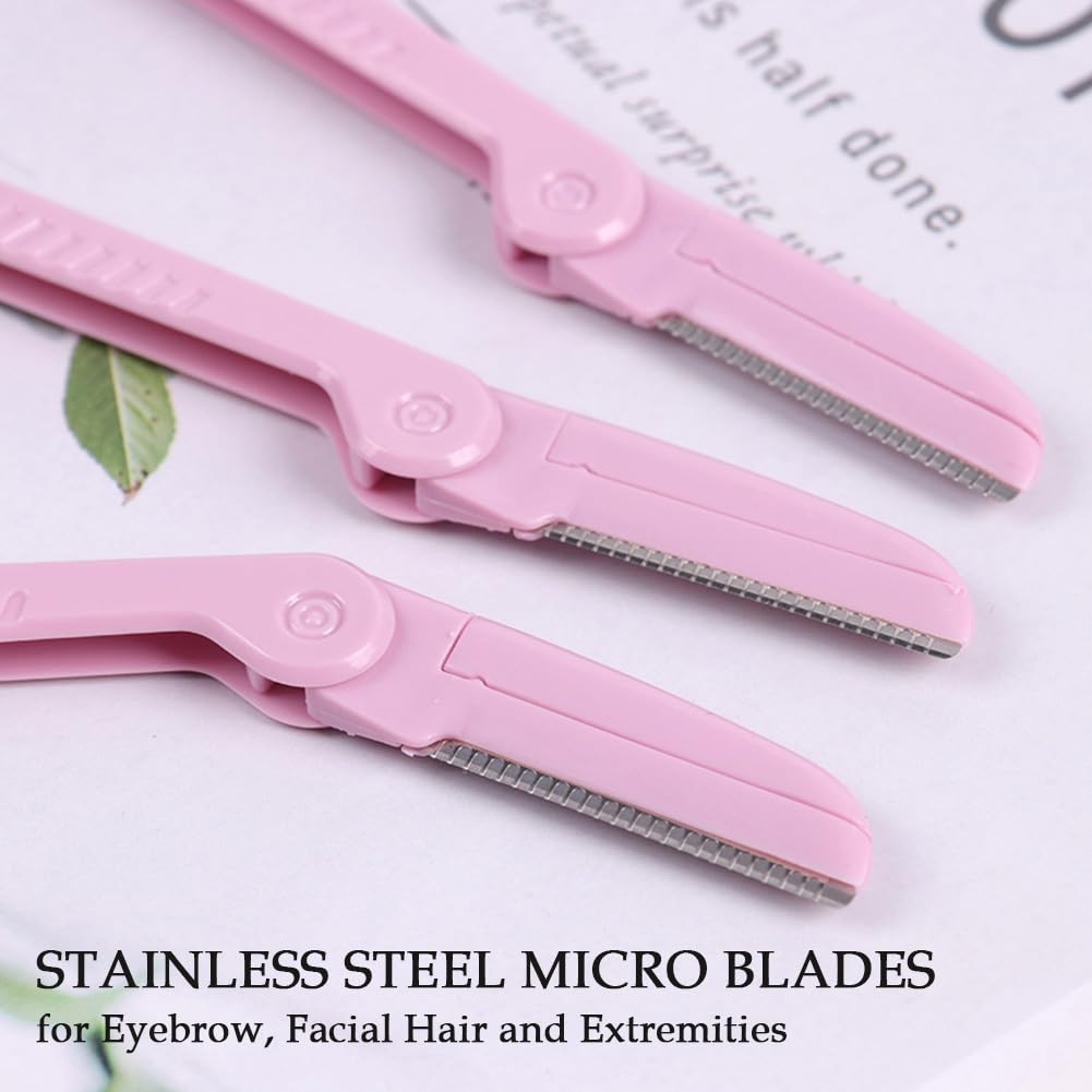 AKOAK 3 Pcs Folding Eyebrow Blade Portable Stainless Steel Mesh Beginners Protective Shaving Precision Razor, Eyebrow Trimmer for Both Men and Women Beauty and Personal Care AKOAK