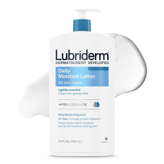 Lubriderm Daily Moisture Body Lotion + Pro-Ceramide, Body Lotion for Dry Skin, Shea Butter, Glycerin, Lightly Scented Hand Lotion, Non-Greasy 24-Hour Beauty & Personal Care Lubriderm
