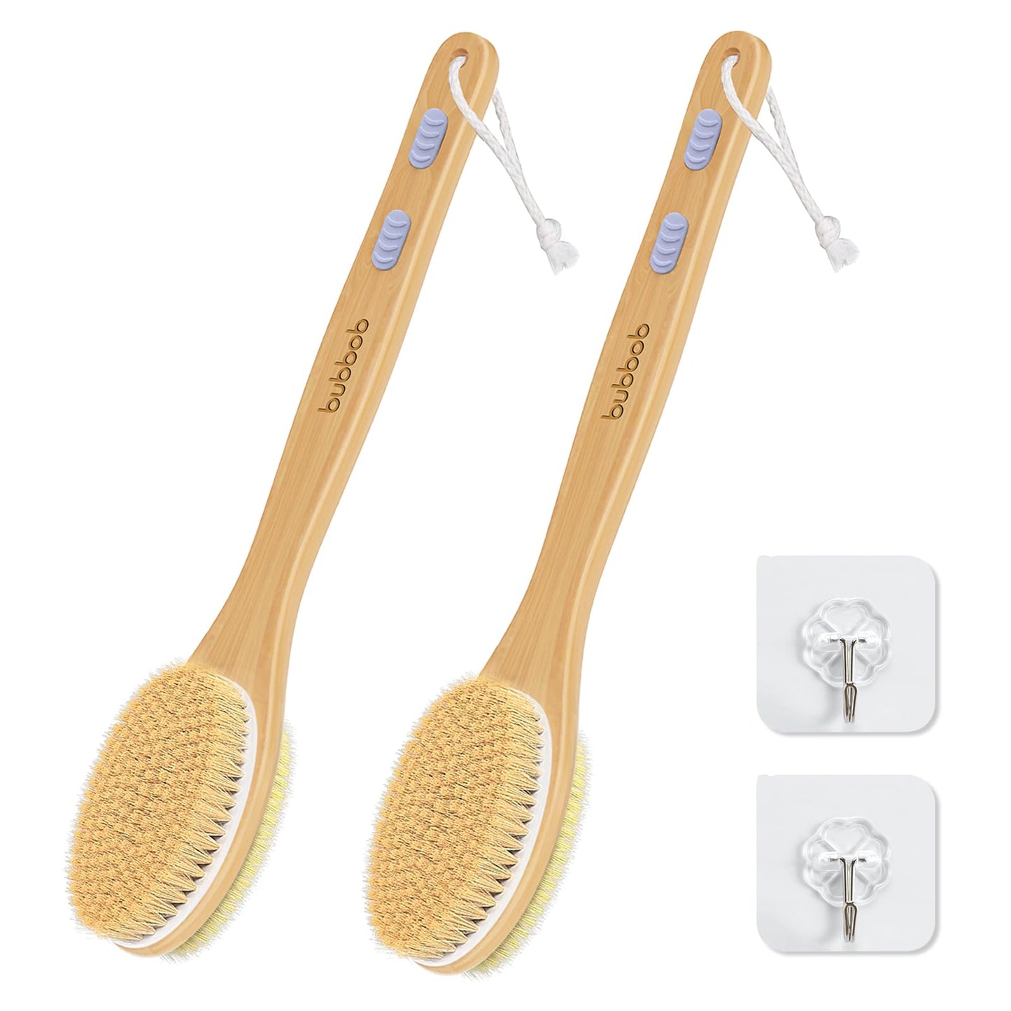 Back Scrubber for Shower,Bath Brush with Long Handle,Men and Women (2 Pack) Beauty and Personal Care Bubbob