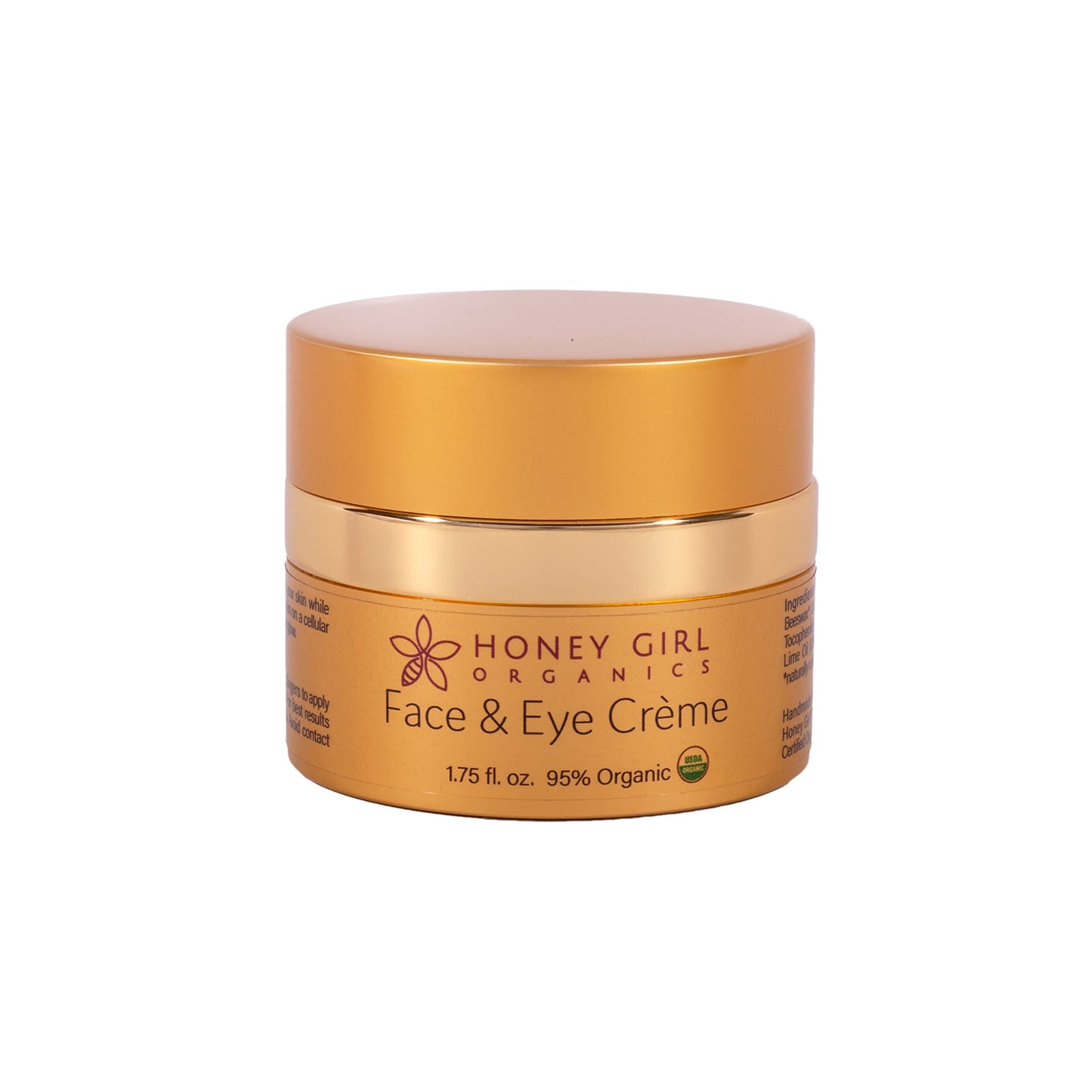 Honey Girl Organics Face & Eye Crème, USDA Certified Organic Facial Moisturizer & Under Eye Cream for Wrinkles, Dark Circles and Puffiness w/Hydrating Beauty & Personal Care Honey Girl Organics