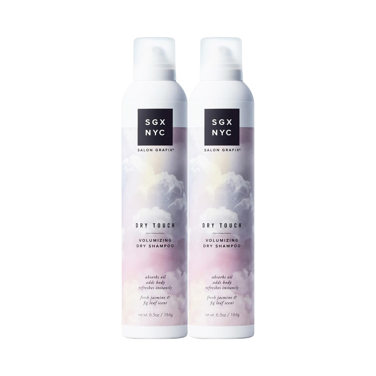 SGX NYC Dry Touch Volumizing Dry Shampoo - Paraben Free, Vegan Dry Shampoo Spray Absorbs Excess Oil - Fresh and Bouncy Hair with No Residue - 2 pc