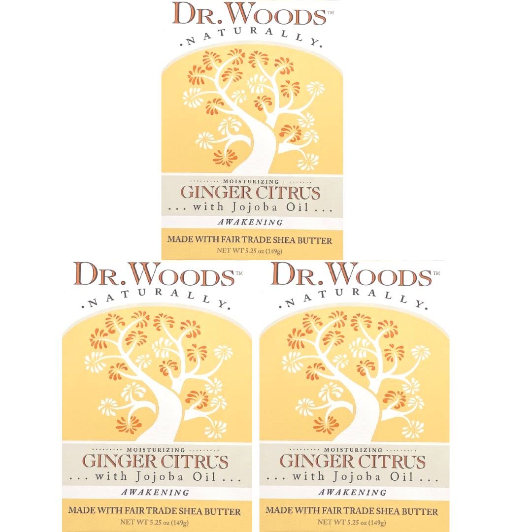 Dr. Woods Ginger Citrus Bar Soap with Jojoba Oil & Organic Shea Butter, 5.25 Ounce (Pack of 3) Beauty & Personal Care Dr. Woods