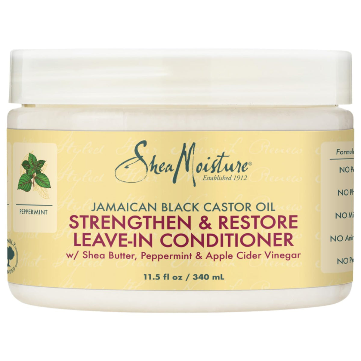Shea Moisture Leave in Conditioner, 100% Pure Jamaican Black Castor Oil Strengthen & Restore for Healthy Hair Growth, Vitamin E, Curly Hair Products Beauty & Personal Care SheaMoisture