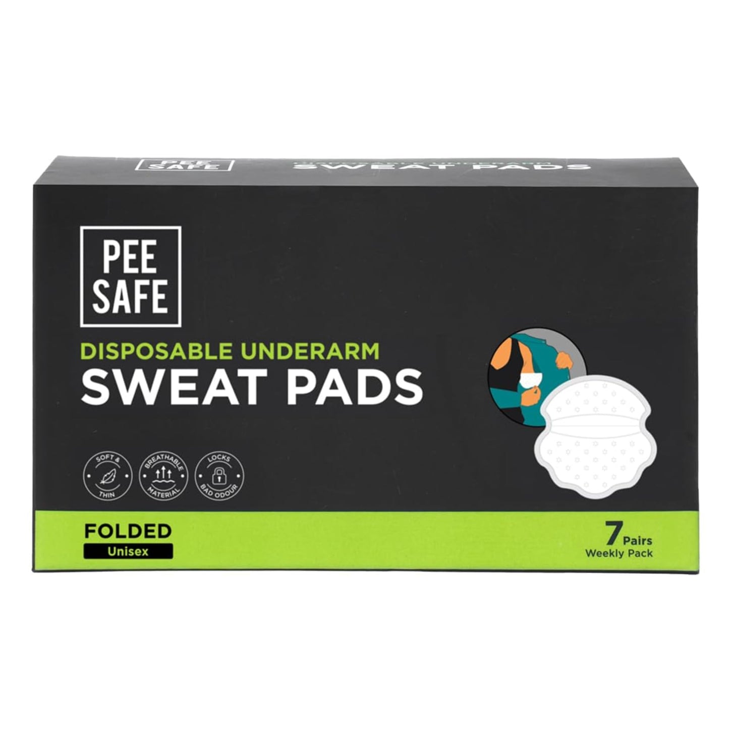 Pee Safe Underarm Sweat Pads for Women & Men, Ultra Thin Self Adhesive Armpit Shields, Breathable Leakproof Liners for Odor & Stain Protection, 14 Beauty and Personal Care Pee Safe