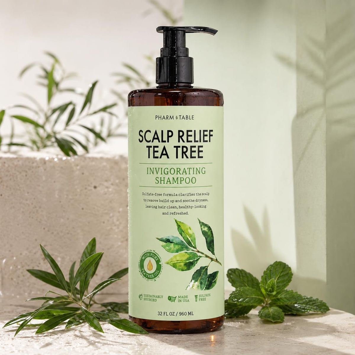 PHARM TO TABLE Scalp Relief Tea Tree Shampoo 960ml