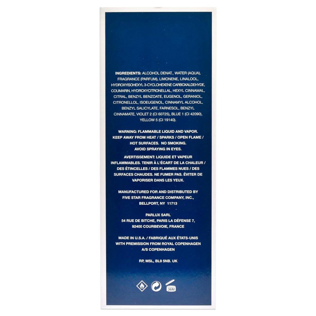 Royal Copenhagen Musk Eau de Cologne Spray for Men, 3.4 oz