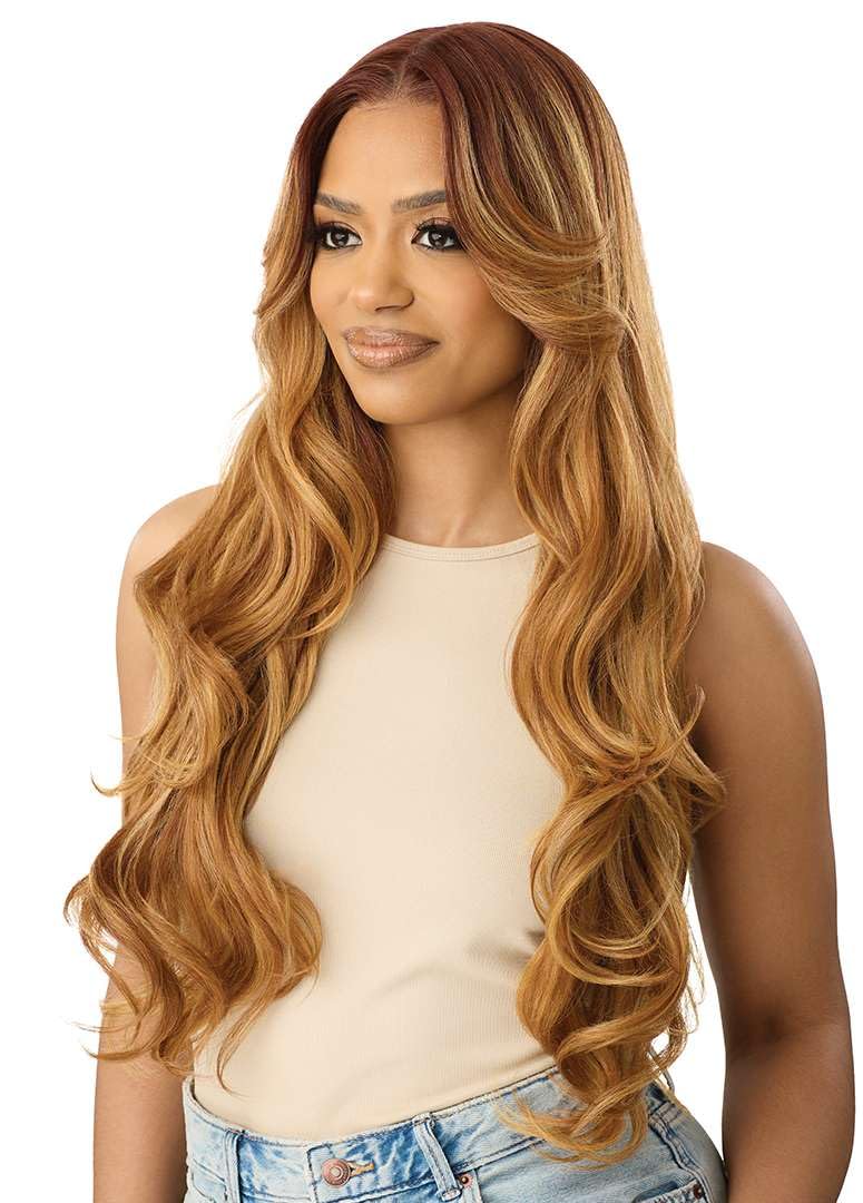 Outre Lace Front Wig - Perfect Hair Line - Swoop Series Y-Part 206 (1B/UL PINK PARTY)