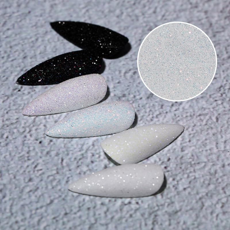 10g 0.2mm Shimmer White Rainbow Nail Glitter Holographic Shining Sugar Nail Glitter Candy Coat Powder Sugar Coating Effect Powder Nail Pigment Powder Beauty & Personal Care Bellecrey