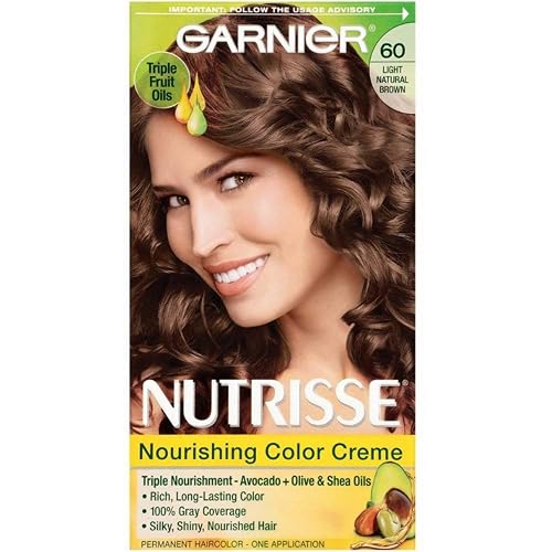 Garnier Nutrisse Nourishing Color Creme Light Natural Brown [60] 1 ea (Pack of 3) Beauty & Personal Care NUTRISSE