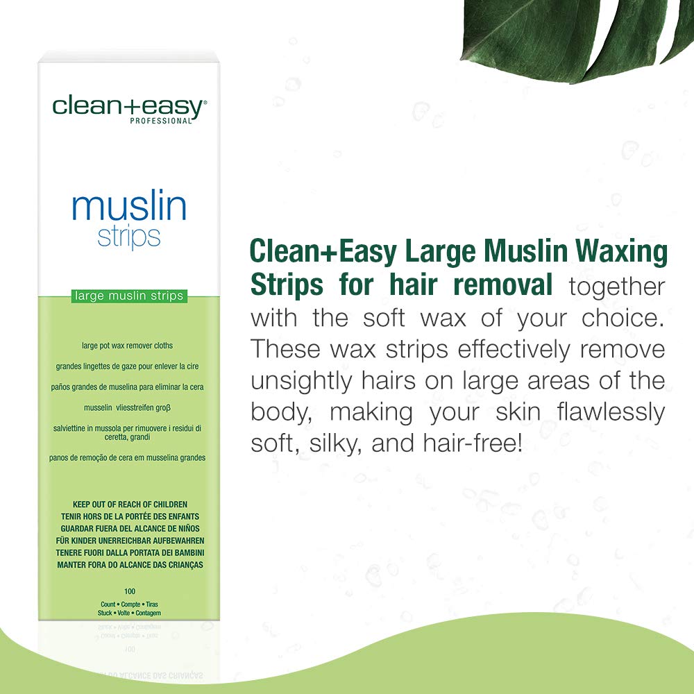 Clean + Easy Muslin Waxing Strips Large Leg 100 Count Beauty and Personal Care Clean + Easy
