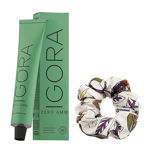 Zero AMM 3-0 Dark Brown Natural Hair Color | Royal No Ammonia Permanent Color Creme Hair Dye 2.1 oz and Goomee Scrunchie (Bundle) Beauty & Personal Care Goomee