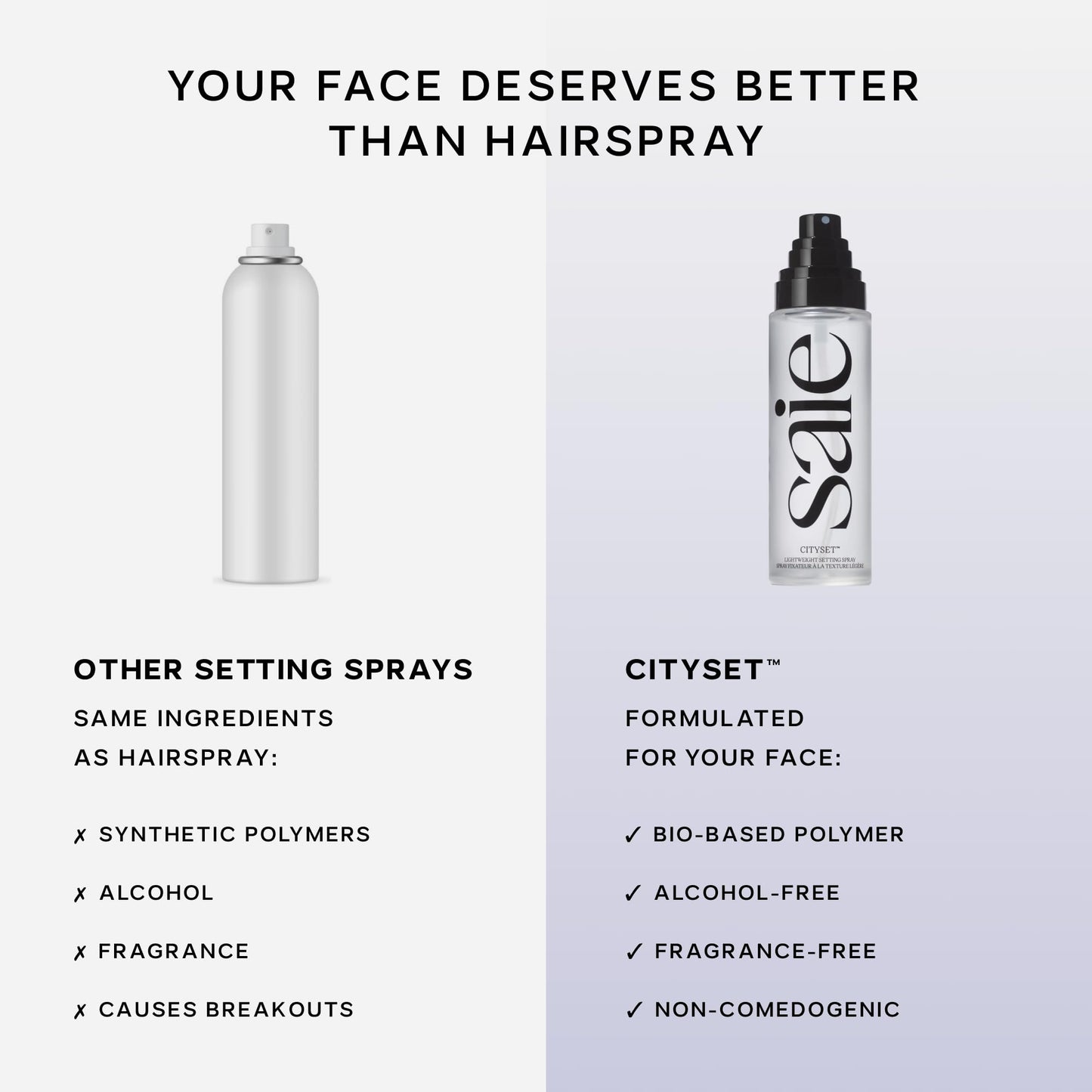 Saie Mini CitySet Makeup Setting Spray - Non-Aerosol Face Mist - 16-Hour Hydrating Setting Spray - Natural, Dewy Finish - Ultra-Fine, Non-Comedogenic Beauty & Personal Care Saie