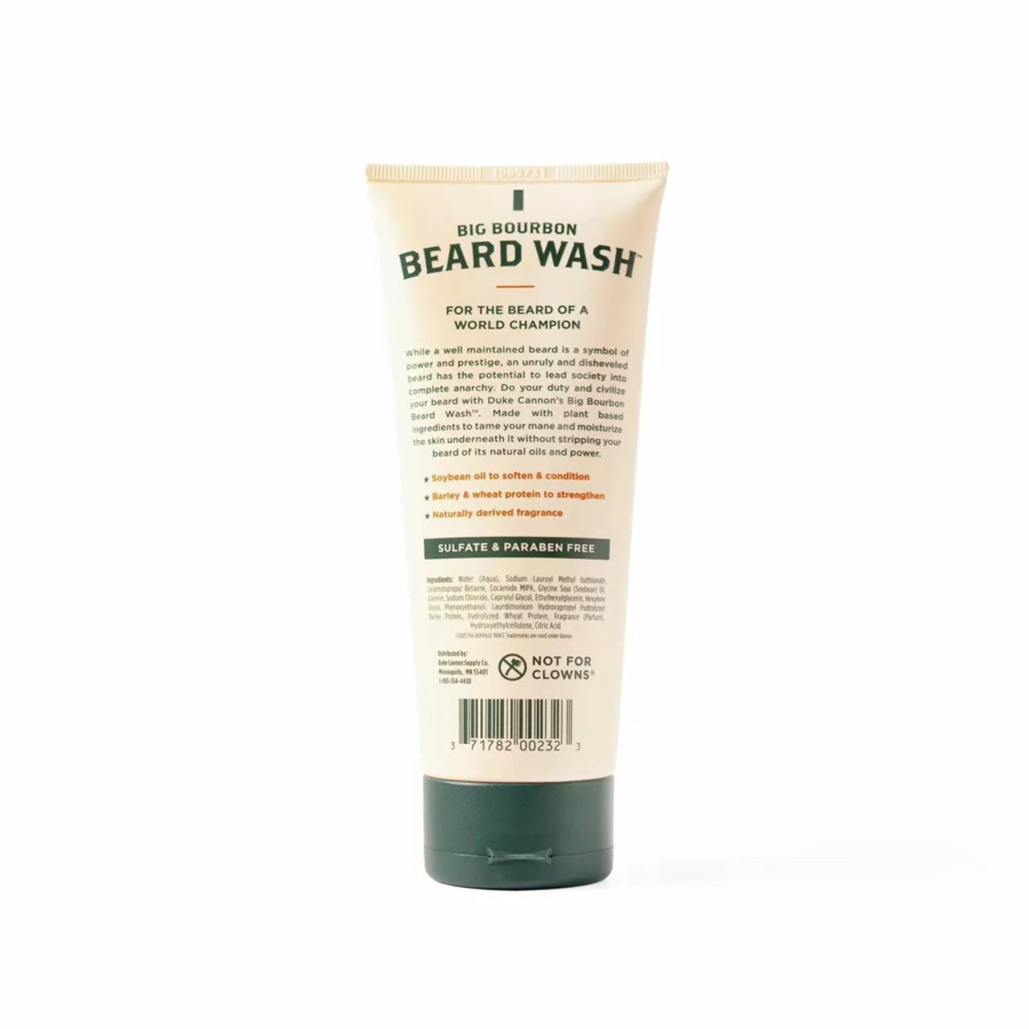 Duke Cannon Big Bourbon Beard Wash, 6oz - Hydrating Beard Cleanser with Hops Extract, Soybean Oil & Barley Protein - Woodsy Oak Barrel Scent, SLS Beauty & Personal Care Duke Cannon Supply Co.