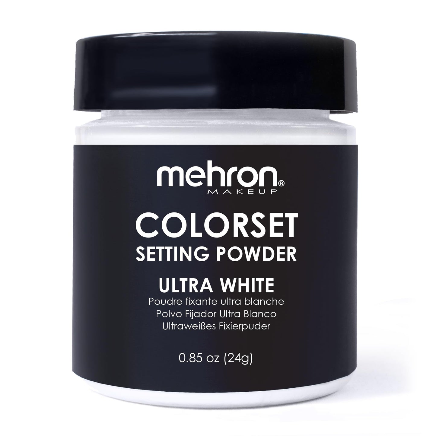 Mehron Makeup Colorset Setting Powder | Talc Free | White Loose Setting Powder for Cosplay, Face & Body Paint, and Cream Makeup .85 oz (24 g) (Ultra Beauty & Personal Care Mehron