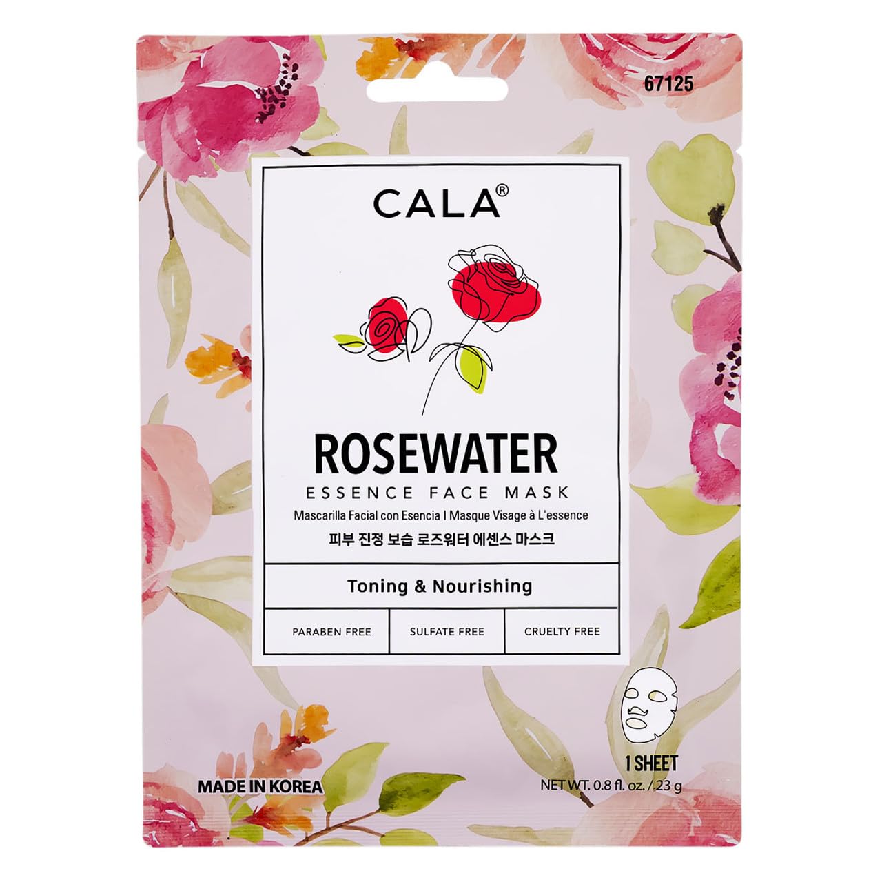 Cala Nourishing Essence Face Masks: Rose Water, 10 count- Hydrating Sheet Masks for Dullness, Dryness & Uneven Texture, K-Beauty Skincare for All Skin Beauty & Personal Care Cala