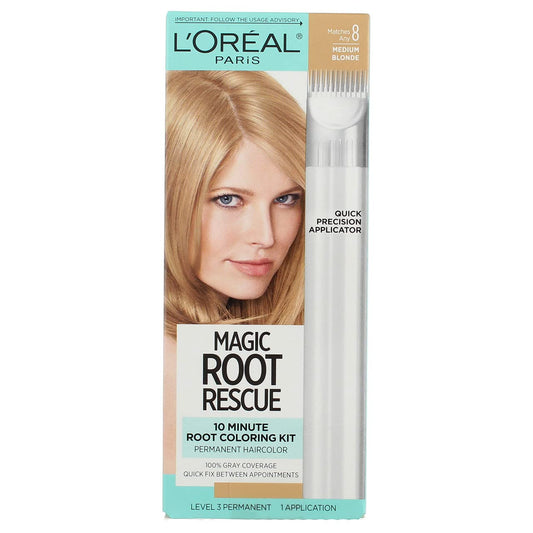 L'Oreal Paris Root Rescue Coloring Kit, Medium Blonde 8 (Pack of 3)