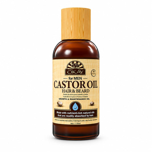 OKAY MEN Castor Oil Beard & Hair Oil - Beard Health Oil Treatment for Men, Moisturizer for Soft Hair with Natural Ingredients, Hexane Free - 4 oz Beauty and Personal Care OKAY