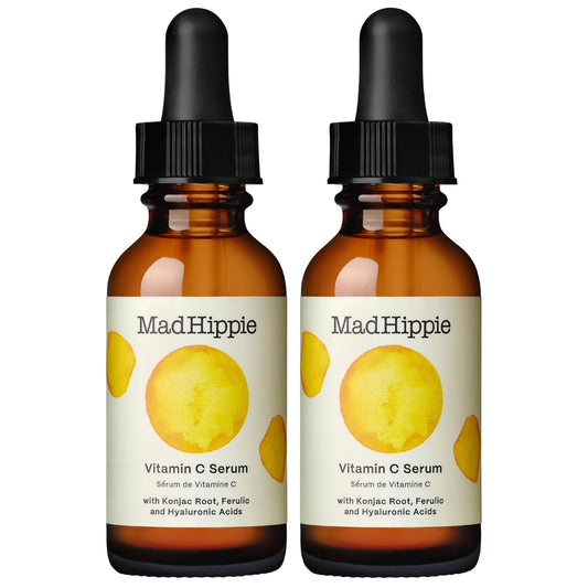 Mad Hippie Vitamin C Serum for Face 2-Pack - C + E + Ferulic Acid, Hyaluronic Acid, Stable Low-Irritation Formula, Brightening, 1.02 Fl Oz Ea Beauty & Personal Care Mad Hippie