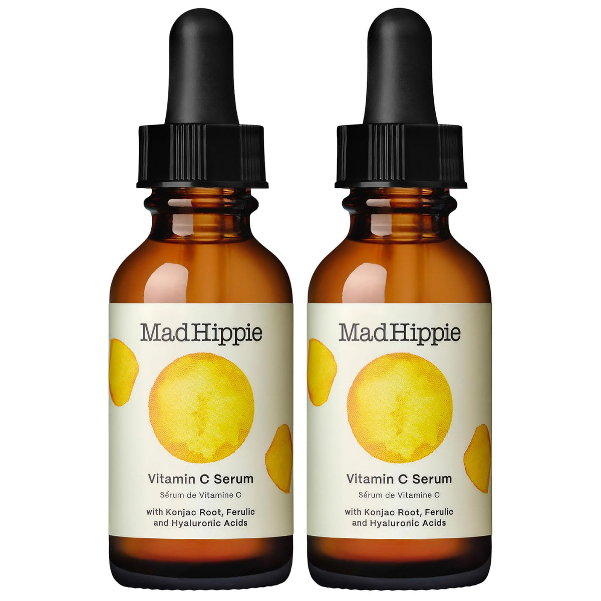 Mad Hippie Vitamin C Serum for Face 2-Pack - C + E + Ferulic Acid, Hyaluronic Acid, Stable Low-Irritation Formula, Brightening, 1.02 Fl Oz Ea