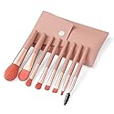 Liasun Travel Makeup Brush Set 8PCS Mini Size Premium Synthetic Fiber Foundation Blush Concealer Eyebrows Eye Shadow Angled brush Lip Make up Brush Beauty & Personal Care Liasun