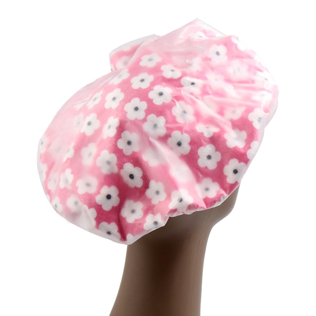 Ruilogod Plum Flower Printing Dual Layers Waterproof Shower Bath Salon Hair Cap Hat (id: 0ab f26 69d 050 dbb Beauty and Personal Care Ruilogod