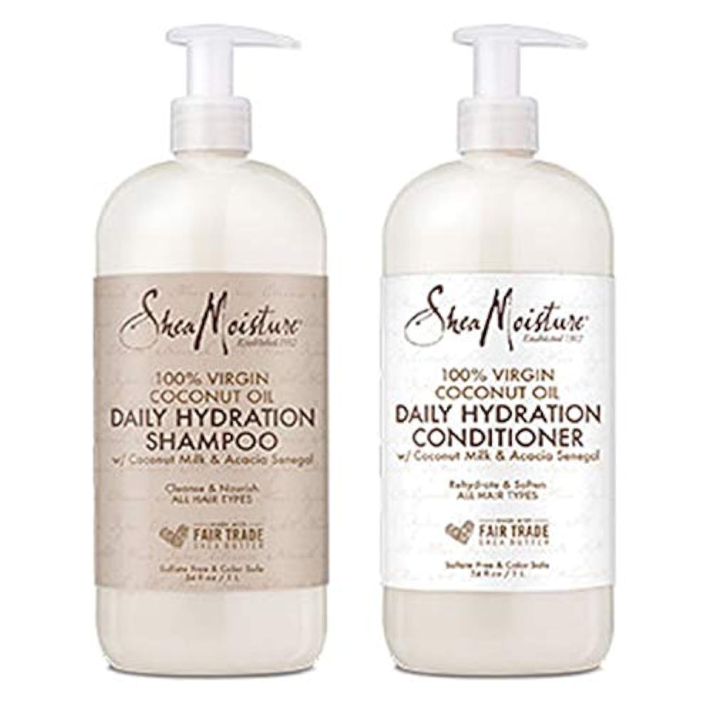 Shea Moisture Moisturizing Shampoo and Conditioner Set Coconut Oil Daily Hydration, Made with Real Coconut Oil, 34 Fl Ounce Beauty & Personal Care Shea Moisture