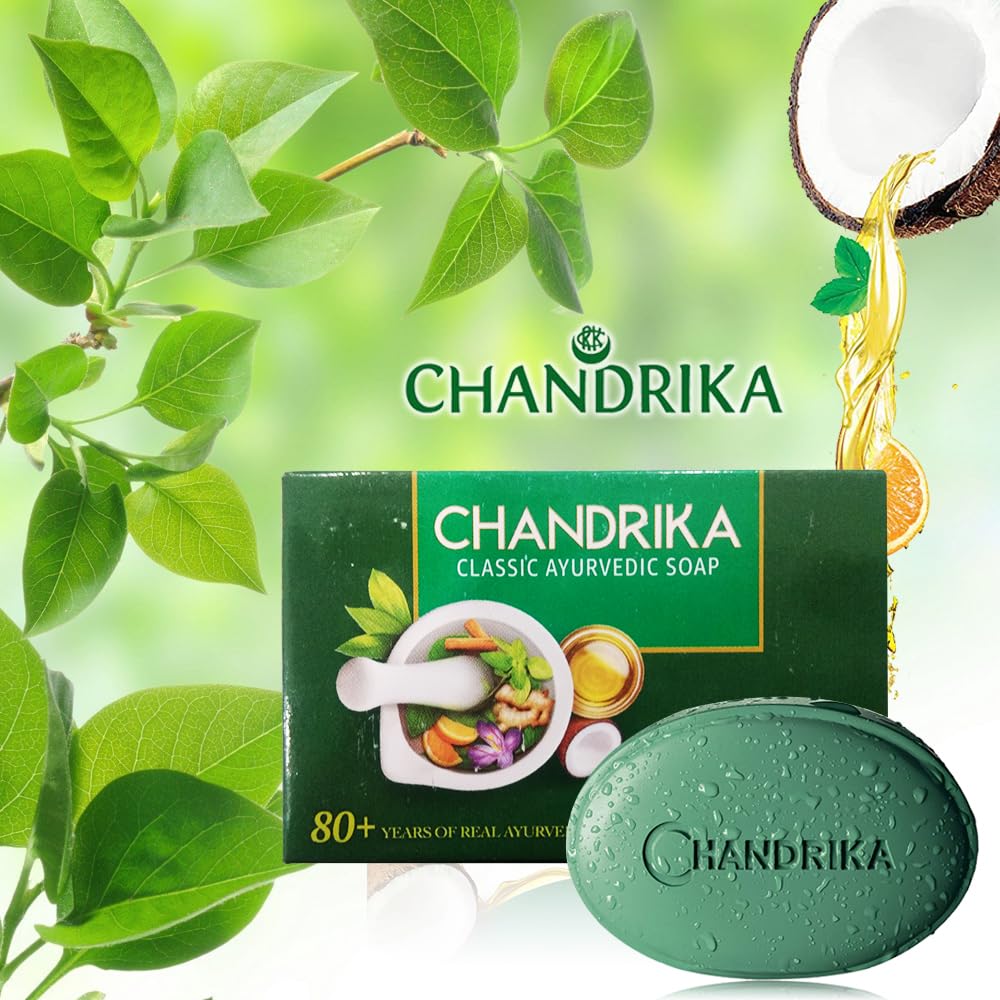 Chandrika Soap Ayurvedic Herbal And Vegetable Oil Soap - 2.64 Oz - Case Of 10 Beauty & Personal Care Chandrika