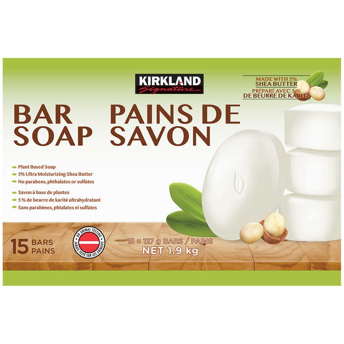 KIRKLAND Signature Bar Soap with Shea Butter, 4.5 Ounce (15 Count) Beauty & Personal Care KIRKLAND