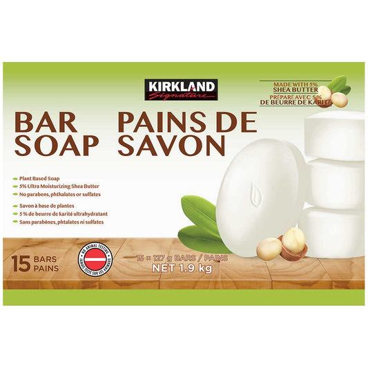 KIRKLAND Signature Bar Soap with Shea Butter, 4.5 Ounce (15 Count) Beauty & Personal Care KIRKLAND
