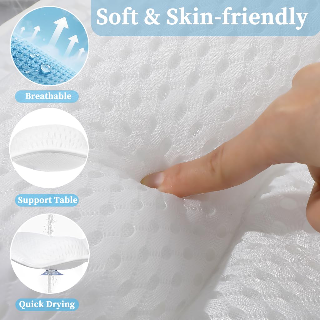 AmazeFan Luxury Bath Pillow,Ergonomic Bathtub Spa Pillow with 4D Air Mesh Technology and 6 Suction Cups,Helps Support Head,Back and Neck,Fits All Beauty and Personal Care AmazeFan