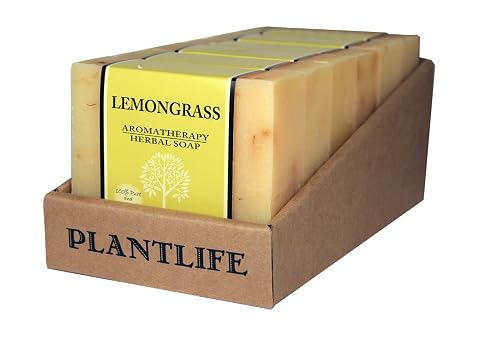 Plantlife Lemongrass 6-pack Bar Soap - Moisturizing and Soothing Soap for Your Skin - Hand Crafted Using Plant-Based Ingredients - Made in California Beauty & Personal Care Plantlife