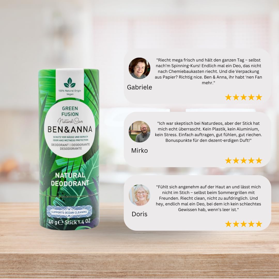Ben & Anna Soda Deodorant Paper Tube - Green Fusion 1.41 oz Beauty and Personal Care Ben & Anna