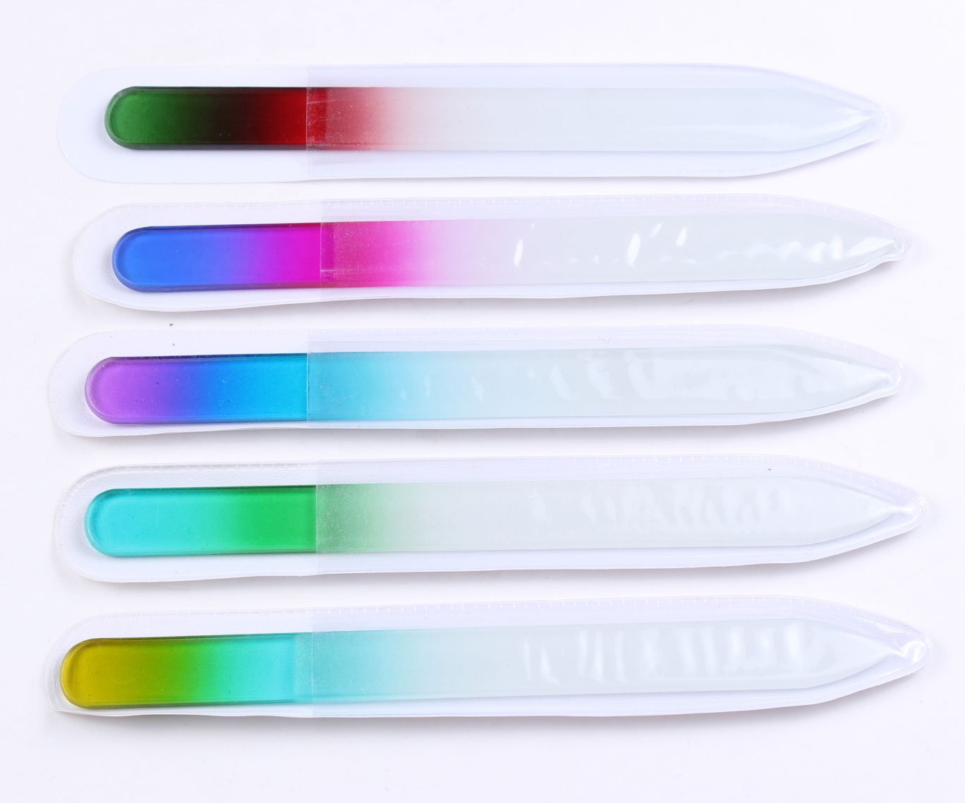 Finger Angel 5Pcs Double Sided Crystal Czech Glass Nail File Mix Colors Nail Buffer Beauty & Personal Care FingerAngel