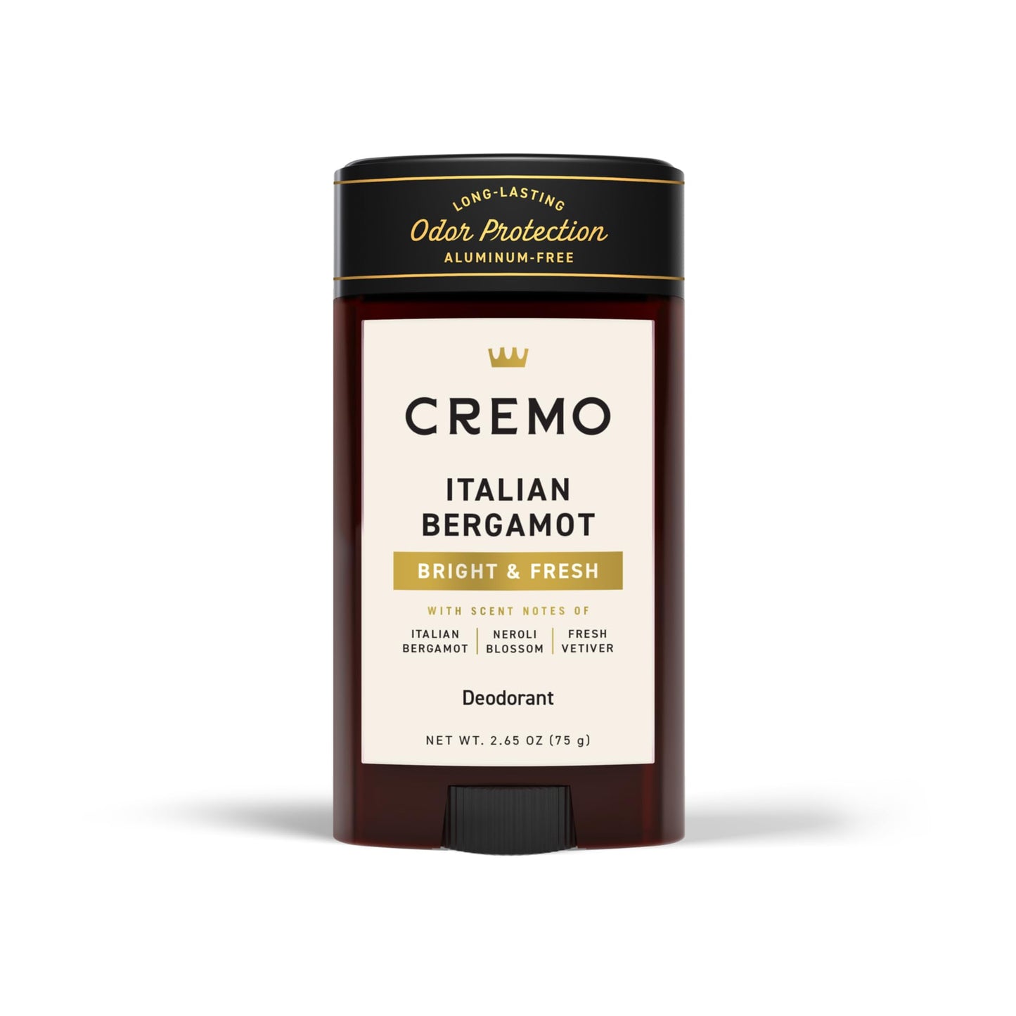 Cremo Italian Bergamot Aluminum Free Deodorant for Men, 48-hour Long Lasting Odor Protection, 2.65oz Beauty and Personal Care Cremo
