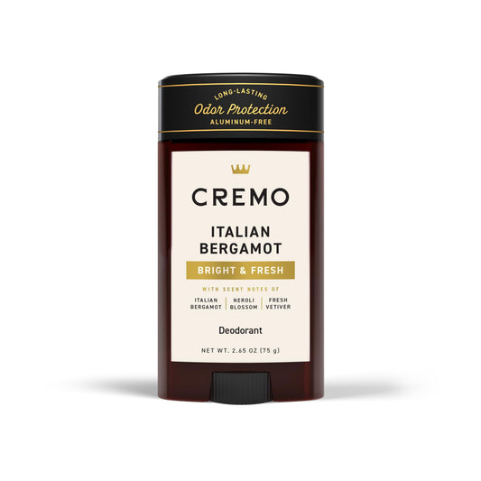 Cremo Italian Bergamot Aluminum Free Deodorant for Men, 48-hour Long Lasting Odor Protection, 2.65oz Beauty and Personal Care Cremo