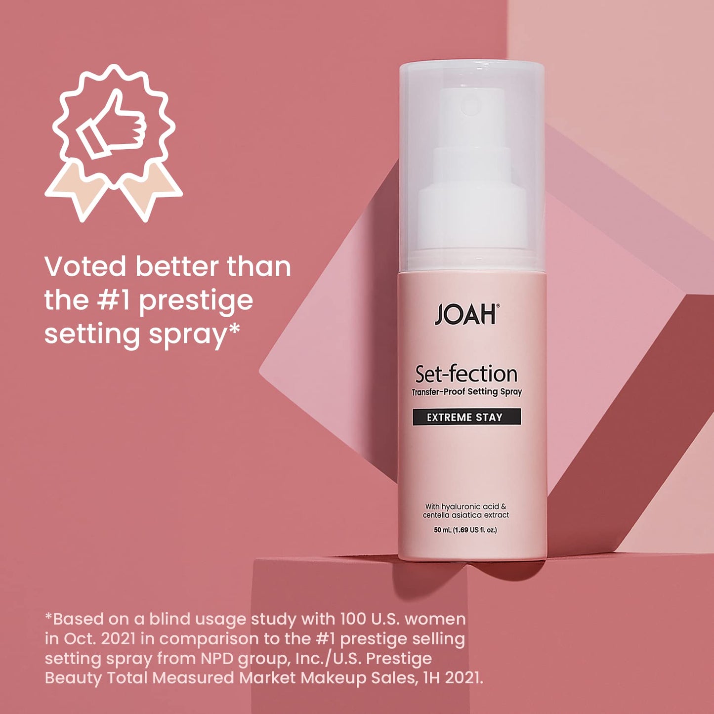 JOAH Set-Fection Transfer Proof Extreme Stay Setting Spray, Infused with hyaluronic acid and centella asiatica, Net Wt. 50 ml (1.69 fl.oz..) Beauty & Personal Care JOAH