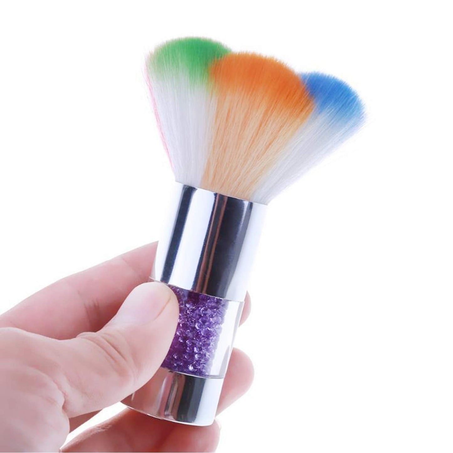 LEQ 2Pcs Colorful Nail Art Dust Brush Remover Cleaner for Acrylic & UV Gel Nails with Shiny Rhinestone Handle Beauty & Personal Care LEQ