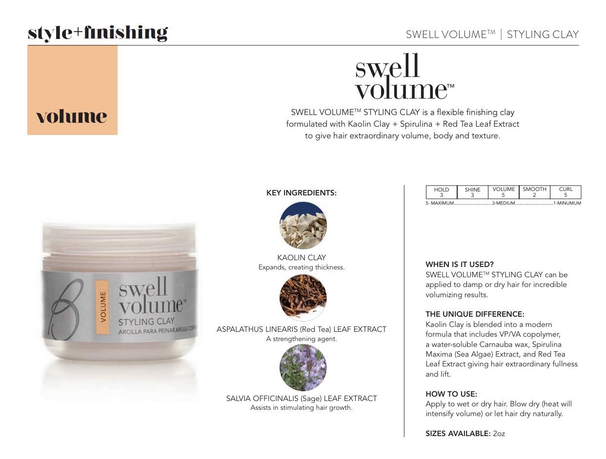 Brocato Swell Volume Styling Clay, 2 Oz. | Volumizing & Thickening Hair Products for Men & Women | Heat Activated Texturizer & Volumizer Product Beauty & Personal Care Brocato