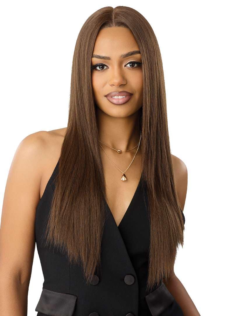 Outre Lace Front Wig - Perfect Hair Line 13X6 - NUEBLEND - Human Hair Blend - Straight 26" (BURGUNDY)
