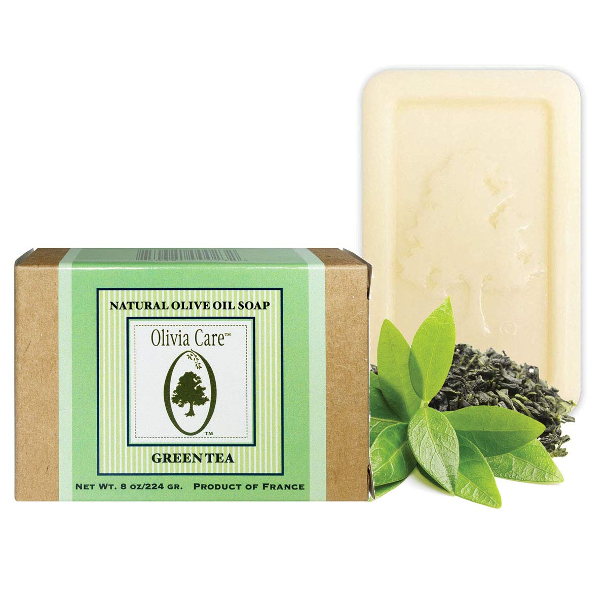 Olivia Care Premium Green Tea Bath & Body Bar Soap | Organic, Vegan & Natural | Olive Oil | Repairs, Hydrates, Moisturizes & Deep Cleans | Good Beauty & Personal Care Olivia Care