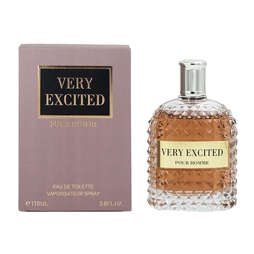 EBC Perfume Very Excited Men Perfume 3.4 Fl Oz Eau De Parfum Vaporisateur Spray - Long Lasting, Myrtle, Bergamot, Hazelnut, Oil From France Beauty & Personal Care EBC Perfume