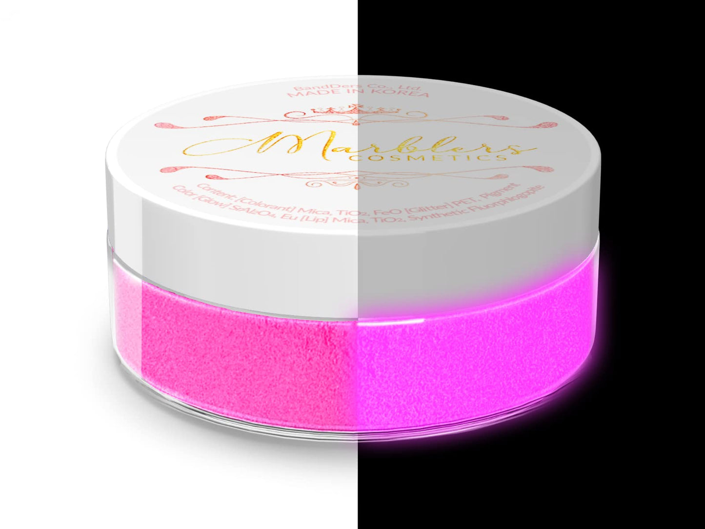 MARBLERS Glow-in-The-Dark Powder [Glow Pink] 0.28oz (8g) | Matte| Dye | Pigment | Non-Toxic | Vegan | Cruelty-Free | Eyeshadow, Nail Polish, Nail Art Beauty & Personal Care MARBLERS