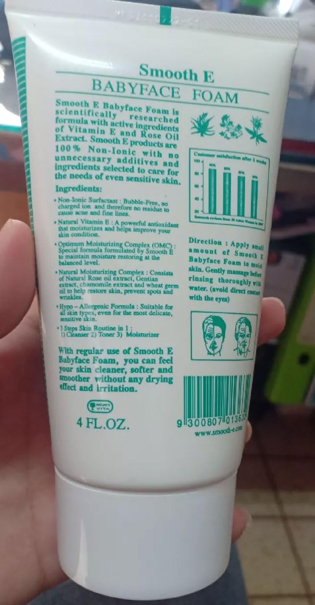 Smooth E Babyface Foam Non-ionic Facial Cleanser 4.0 Fl Oz Beauty & Personal Care Smooth E