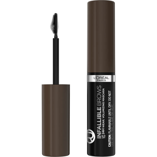 L'Oreal Paris Infallible Volumizing 24H Wear Brow Mascara, Long Lasting Eyebrow Makeup for 2X Fuller Eyebrows, 3.0 Soft Black, 0.13 Fl Oz Beauty & Personal Care L'ORÉAL